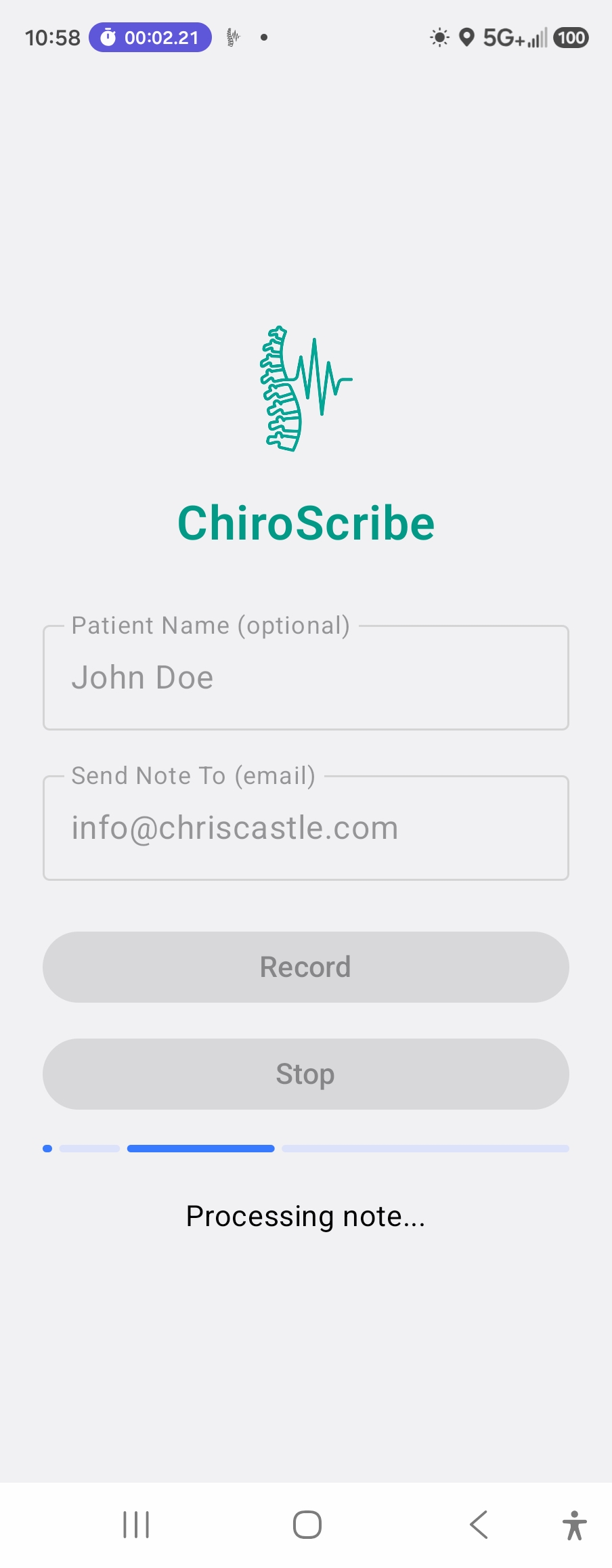 Upload in progress
